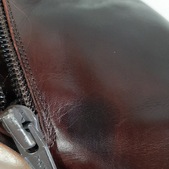 VTG Salvatore Ferragamo Knee High Chestnut Brown Leather Heeled Boots SZ 8.5 - Picture 15 of 16